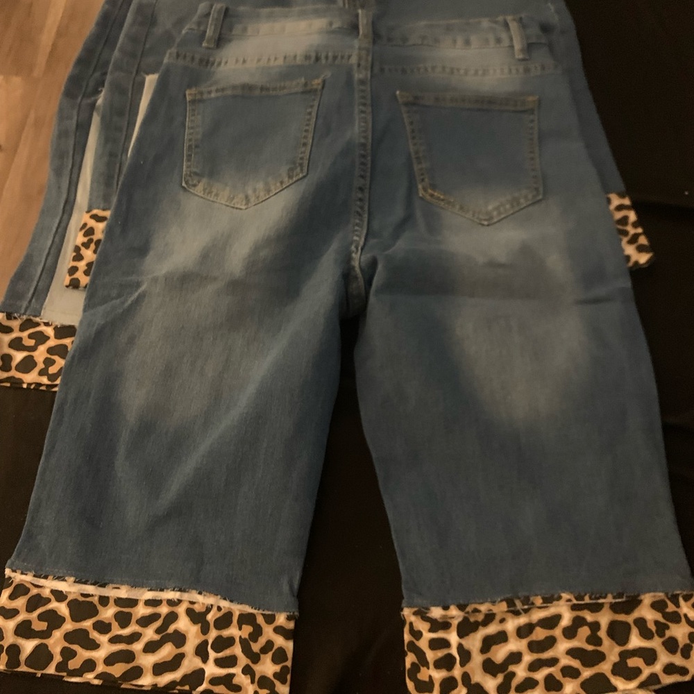Cheetah Print Denim Shorts